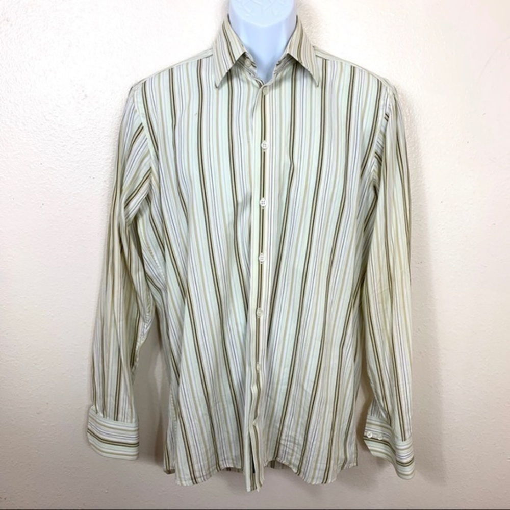Saks Fifth Avenue Men’s Casual shirt striped sz L